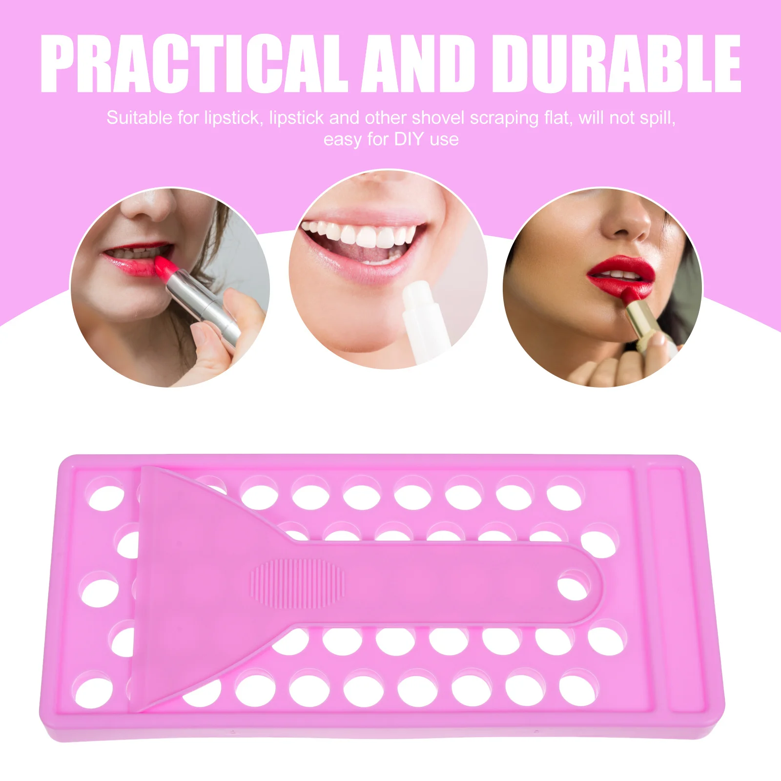 1Set Lippenbalsem Vulbakje 50 Gaten DIY Lipstick Making Kit Spatel Draagbare Lippenbalsem Container Lipstick Making Kit