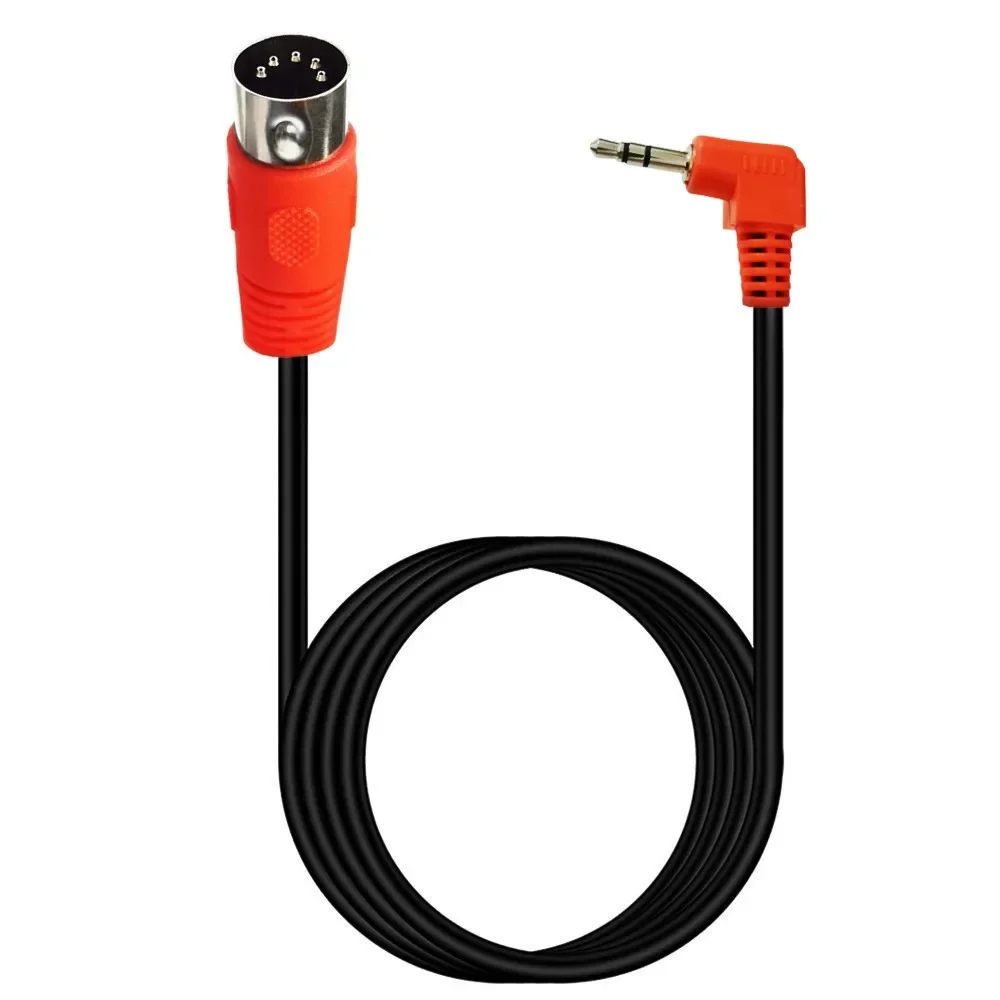 MIDI DIN 5pin żeński na TRS 90 stopni kolanko 3,5 Mm 3,5 mm Public do DIN 5PIN męski wtyk audio do MIDI Audio Adapter Kabel 0.5m