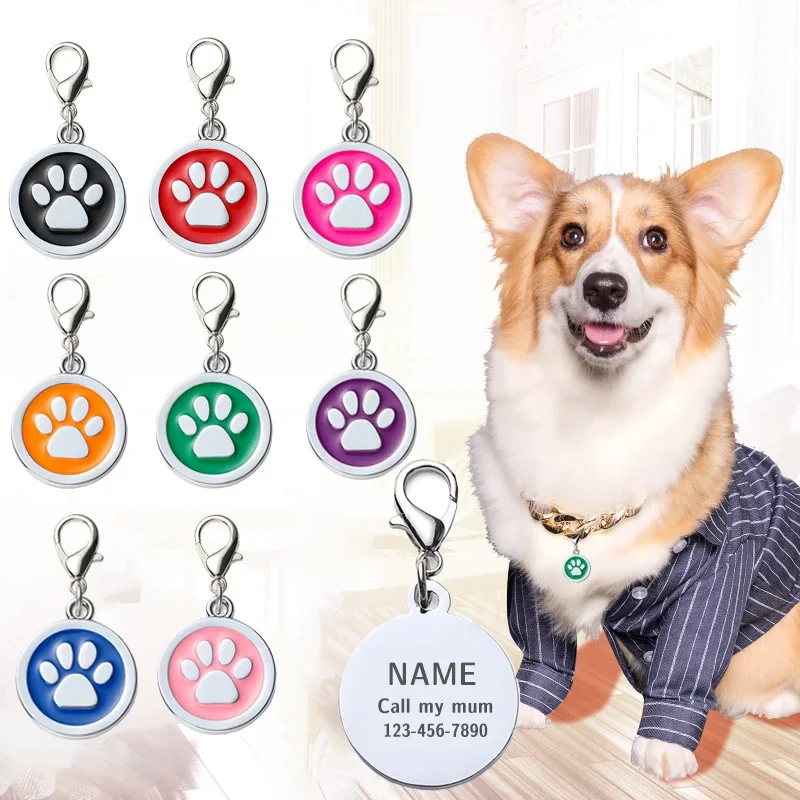 

Anti-Lost Stainless Steel Pet Tag‌ Personalized Engraved Dog Cat Collar Pendant Waterproof Name Address ID Plate for Puppy