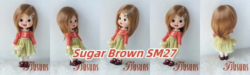 JD762 Natural curls Mid long doll wigs that can be tilted and self trimmed with bangs Full sizes Doll Accessories