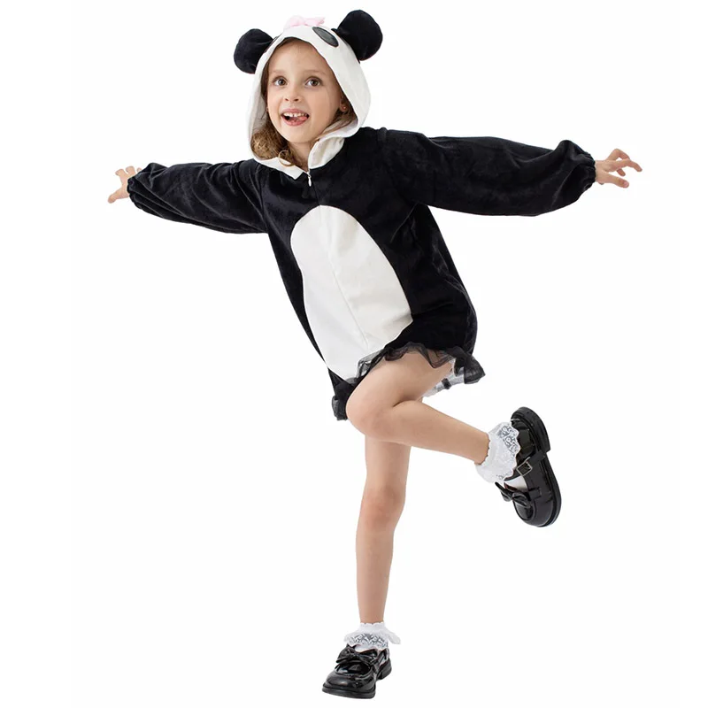 

Милый детский костюм гигантской панды для детей, нарядный костюм книжной недели с капюшоном, платье панды для Niño, школьное представление, ролевые игры