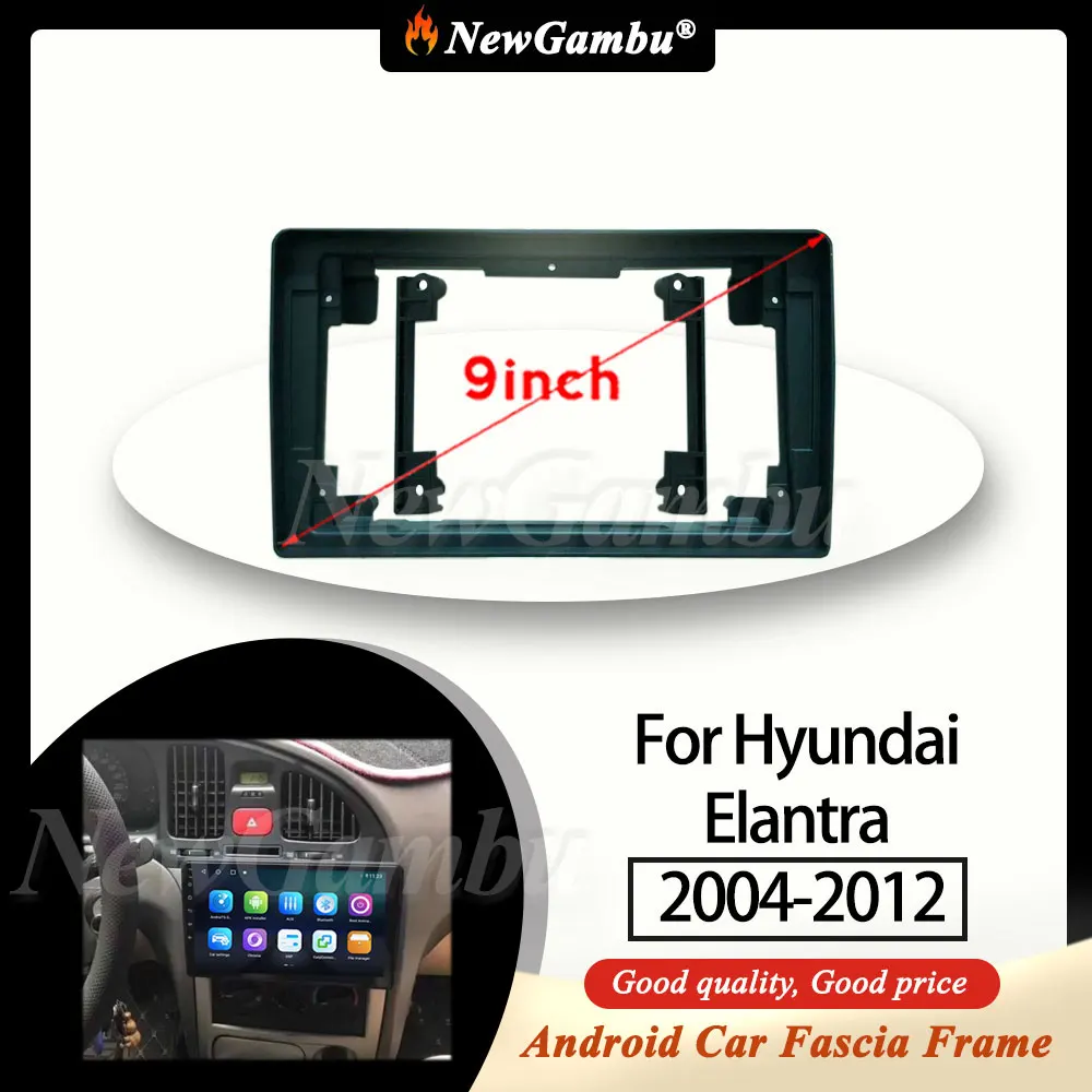 

NewGambu 9 Inch Radio Fascia fit For Hyundai Elantra 2004-2012 Frame No Cable Install Surround Trim Panel Audio Frame Cover