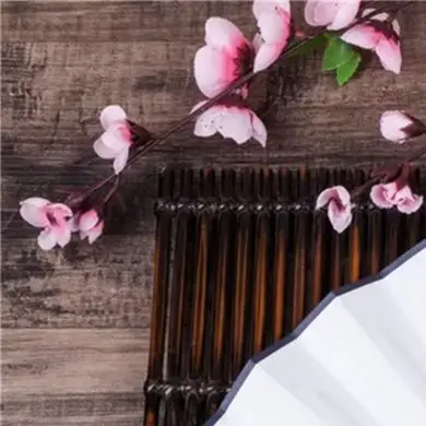 Elegant 8 Inch Folding Fan with Silk Material and Wooden Ribs for Wedding Decor Party Accessories and Personalized Crafts