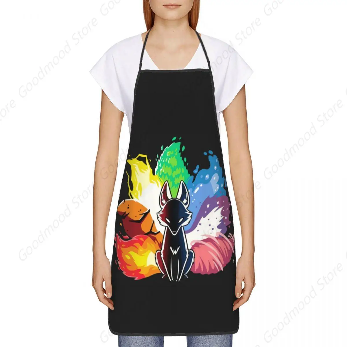 Nine Tail Fox Apron Men Women Unisex Adult Chef Cooking Kitchen Japanese Art Tablier Cuisine Gardening