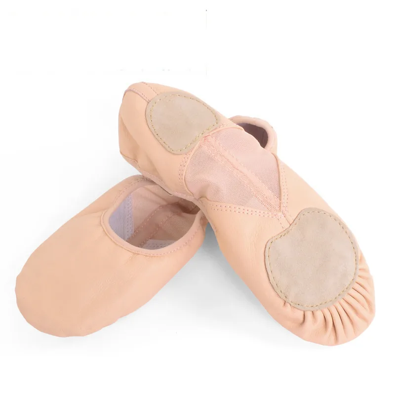 Brand New Genuine Pig Leather Ballet Dance Professional Soft Girls Women Split Straight Breathable Sole Dancing Shoes