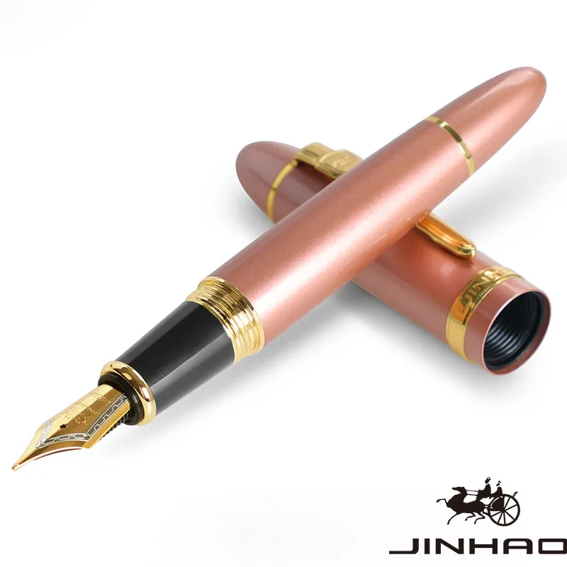 1 STKS JINHAO 159 Klassiek ontwerp zilveren rand kalligrafie Iridium zakelijke pen met converter