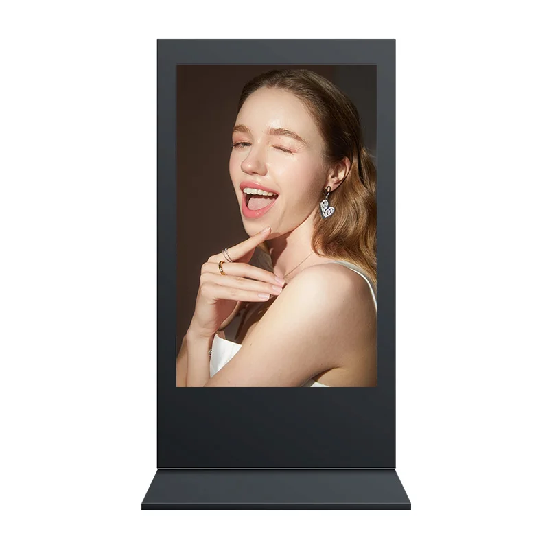 55 75inch Floor Standing Double Side Digital Signage Player Lcd Touch Screen Advertising Outdoor Inch HD 1080p 55inch Black 1.78