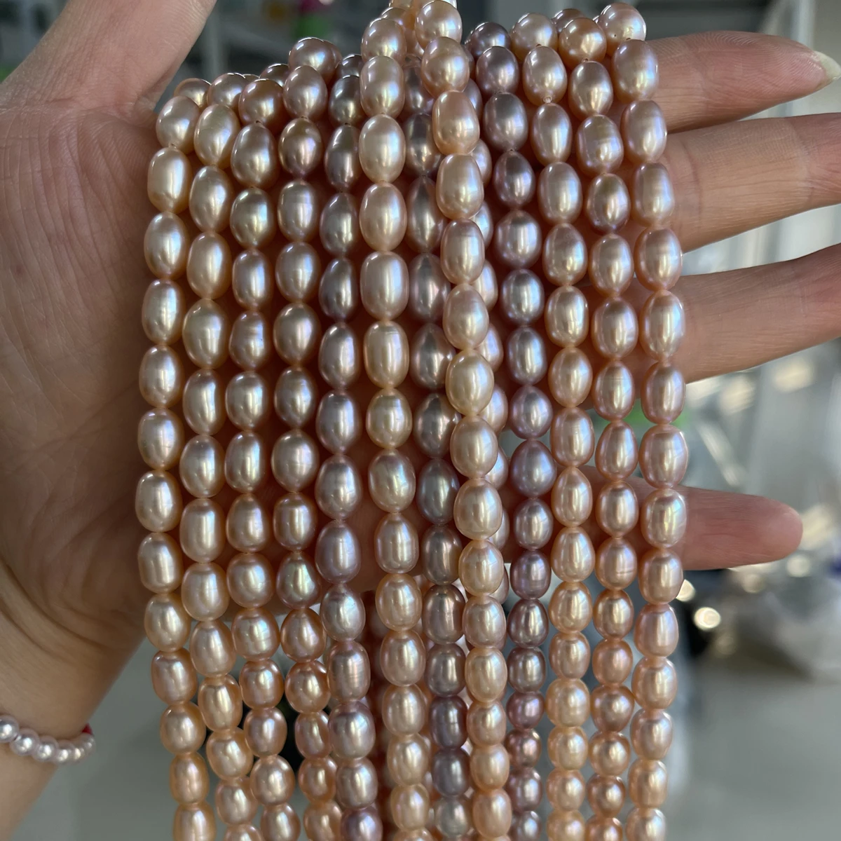 

AAAA 7-8mm High-quality Semi-finished Natural Freshwater Pearls Rice-shape Strand Beads for Jewelry Making DIY Necklace Bracelet