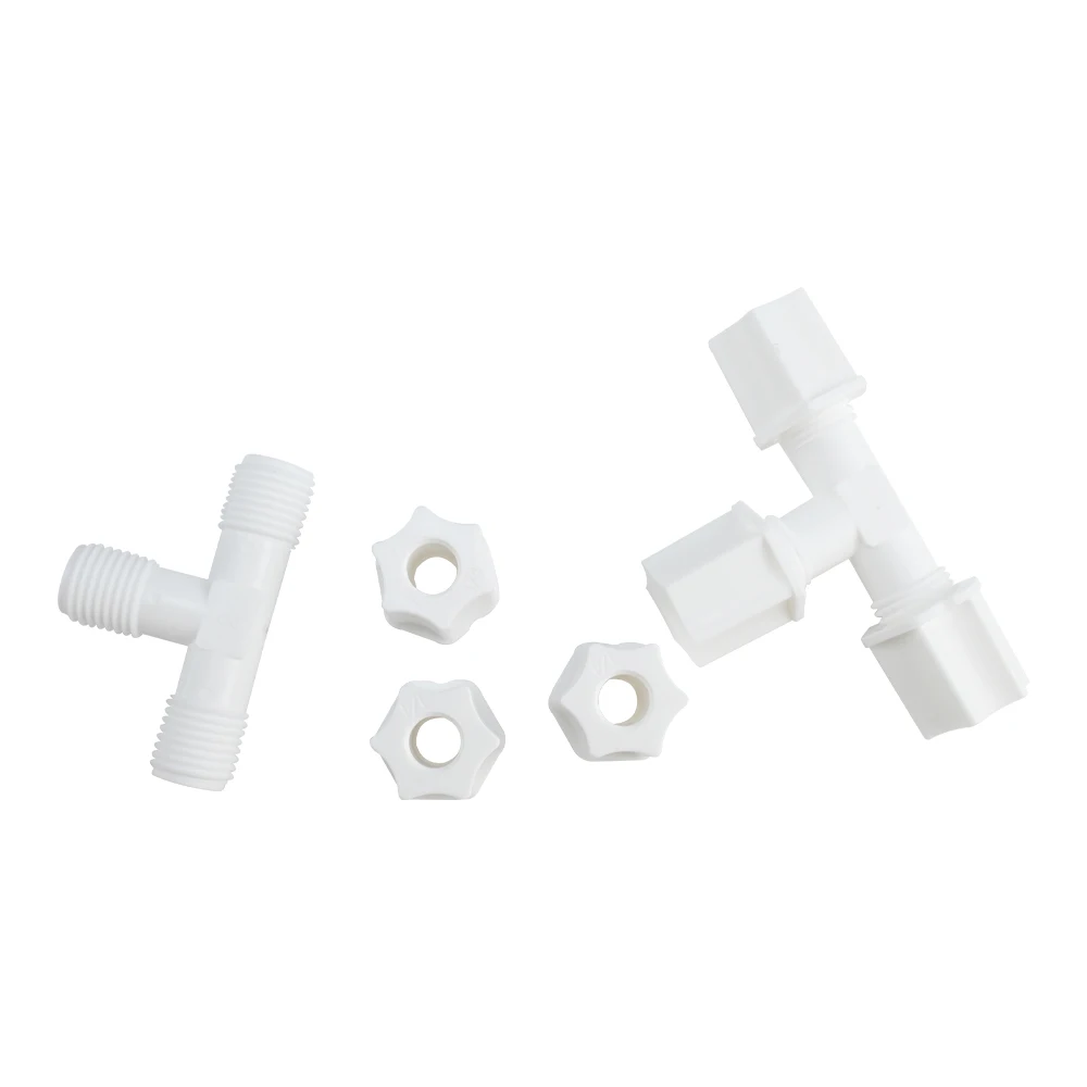 10 Pcs Union Tee Connector  For 1/4''Tube O.D Fitting RO Water Reveser Osmosis Aquarium Joint