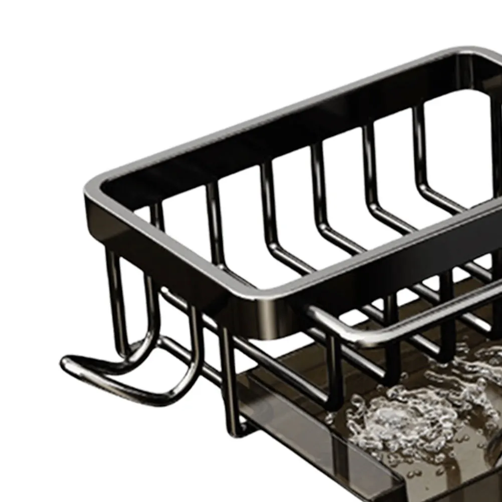 

Органайзер-подставка для раковины над смесителем, съемная многофункциональная полка-органайзер, подставка для слива воды с крючками для губок и мыла в ванную комнату