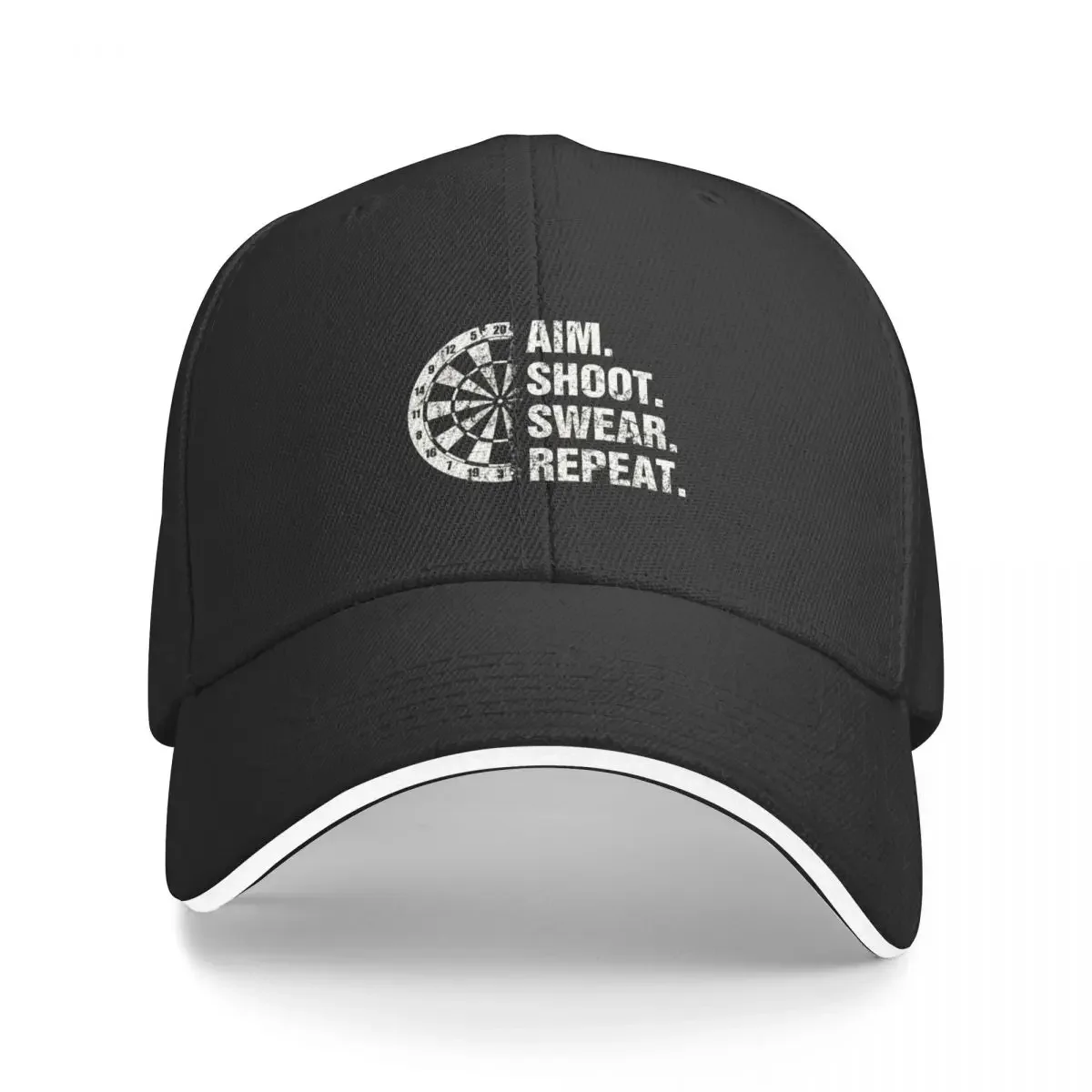 Aim Shoot Swear Repeat Dartboard Dart Player Baseball Cap Kids Hat Christmas Hat Brand Man cap hard hat Men's Caps Women's