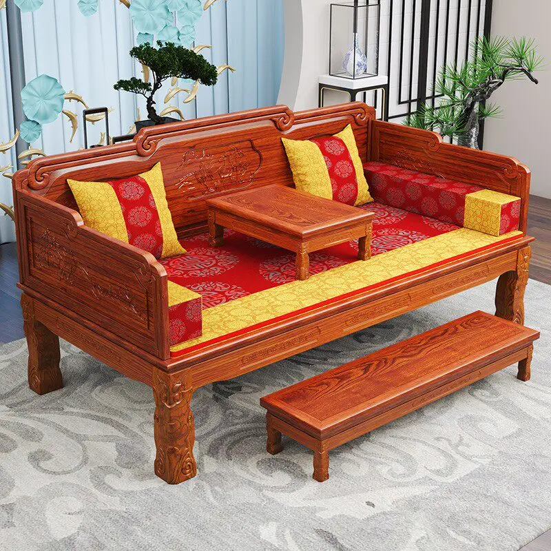 Arhat bed new Chinese solid wood five-piece combination