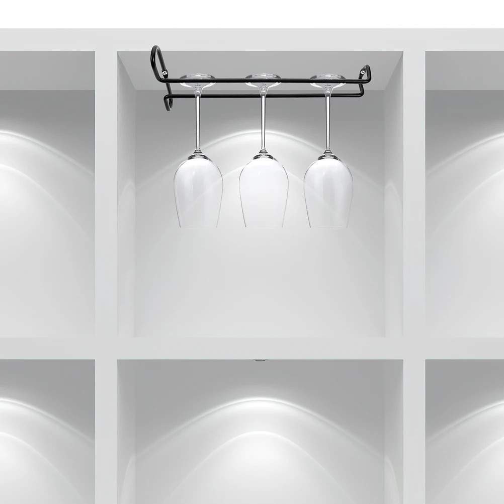 

Glass Rack Holder Black Iron Sturdy Reliable Bars Restaurants KTV Hotels Unique Design Long Life Hanging ganizer Storage