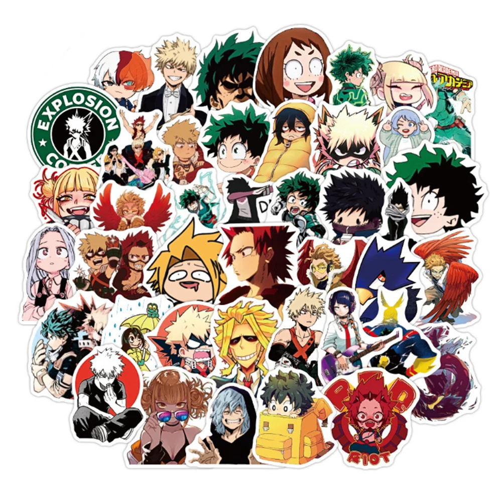 

10/30/50pcs Japanese Anime My Hero Academia Stickers Deku Cartoon Decals DIY Water Bottle Diary Phone Classic Manga Kids Sticker