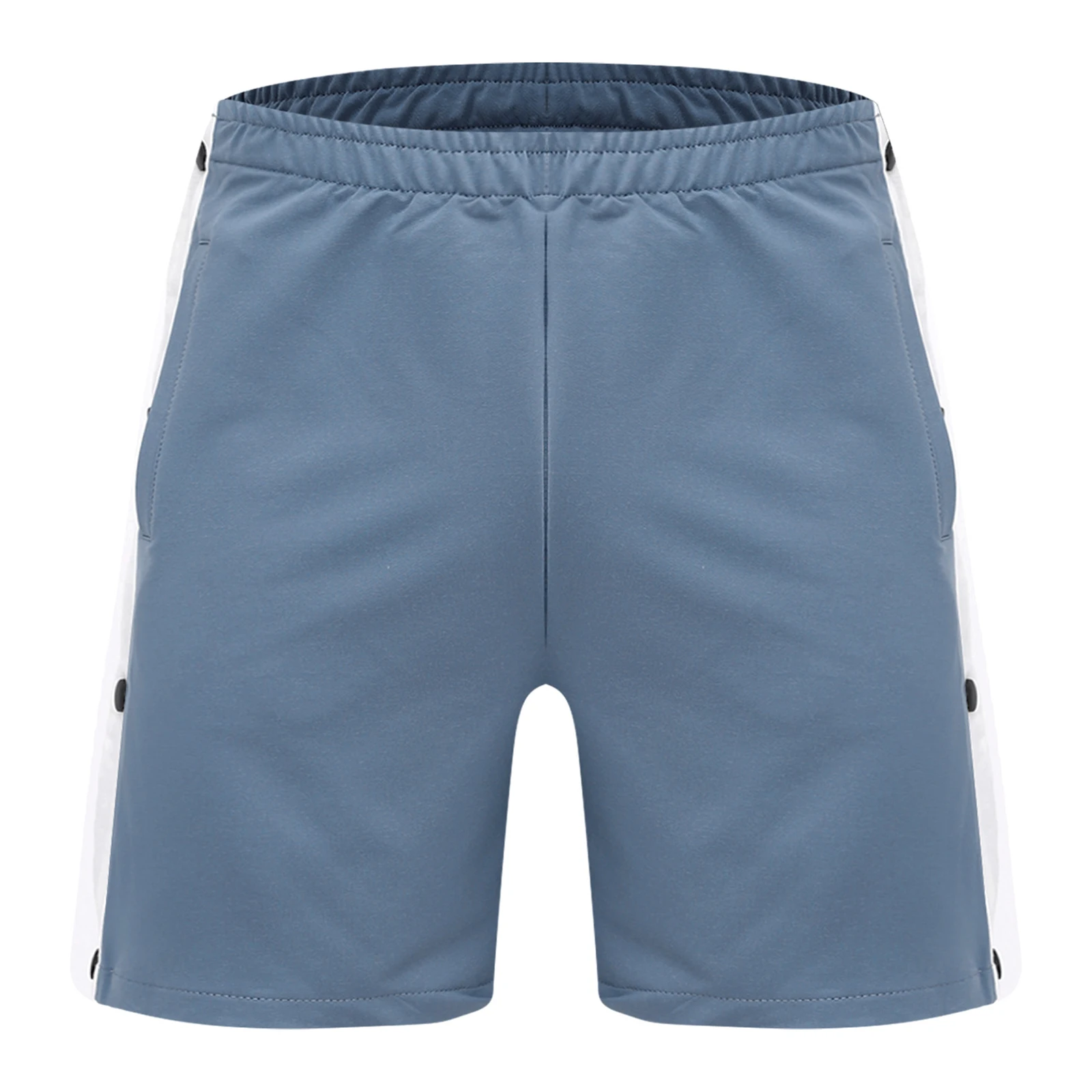 Mens Tear-away Athletic Shorts Sides Pressing Buttons Easy-to-wear Elastic Waistband Boxer Shorts for Nursing Home Patient Use