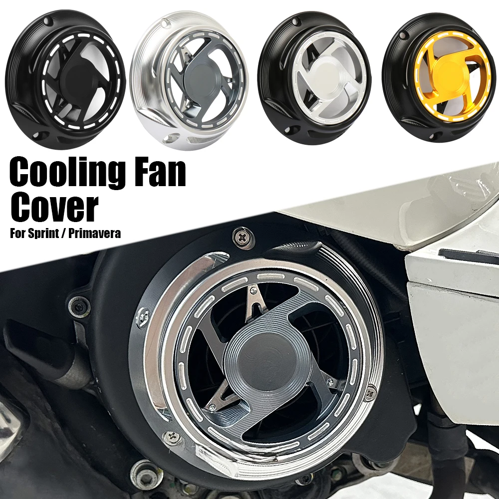 

New Rotating Cooling Motorcycle Accessories Fan Cover For Vespa Sprint Primavera 150 125 CNC aluminum Engine Fan Cover