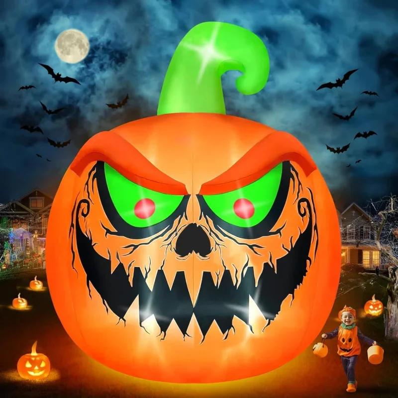 EQKalolary 15 FT Giant Halloween Inflatable Pumpkin Outdoor Decorations Blow Up Yard Build-in LEDs for Halloween Outdoor Indoor