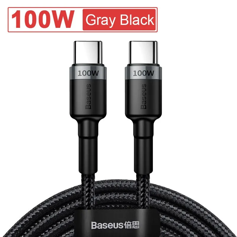 Baseus USB Type C Naar USB C Kabel Voor iPhone 17 16 100 W/5A PD Snel Opladen Oplader snoer Voor Macbook Xiaomi Samsung Type-C Kabel - afbeelding 1
