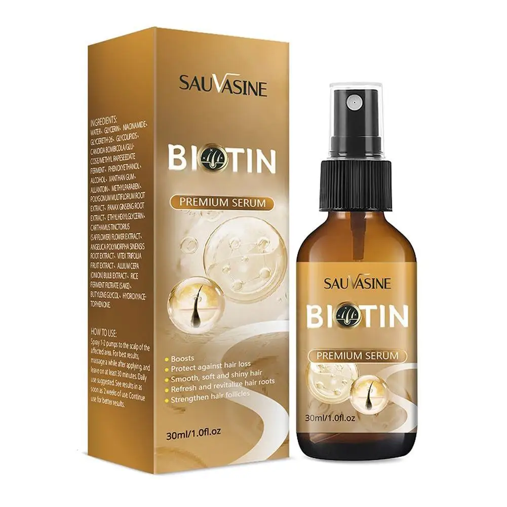 Aceite de biotina para el crecimiento del cabello para hombres y mujeres, Anti rotura del cabello, fortalecedor del cabello, hidratante y nutritivo, C6N8