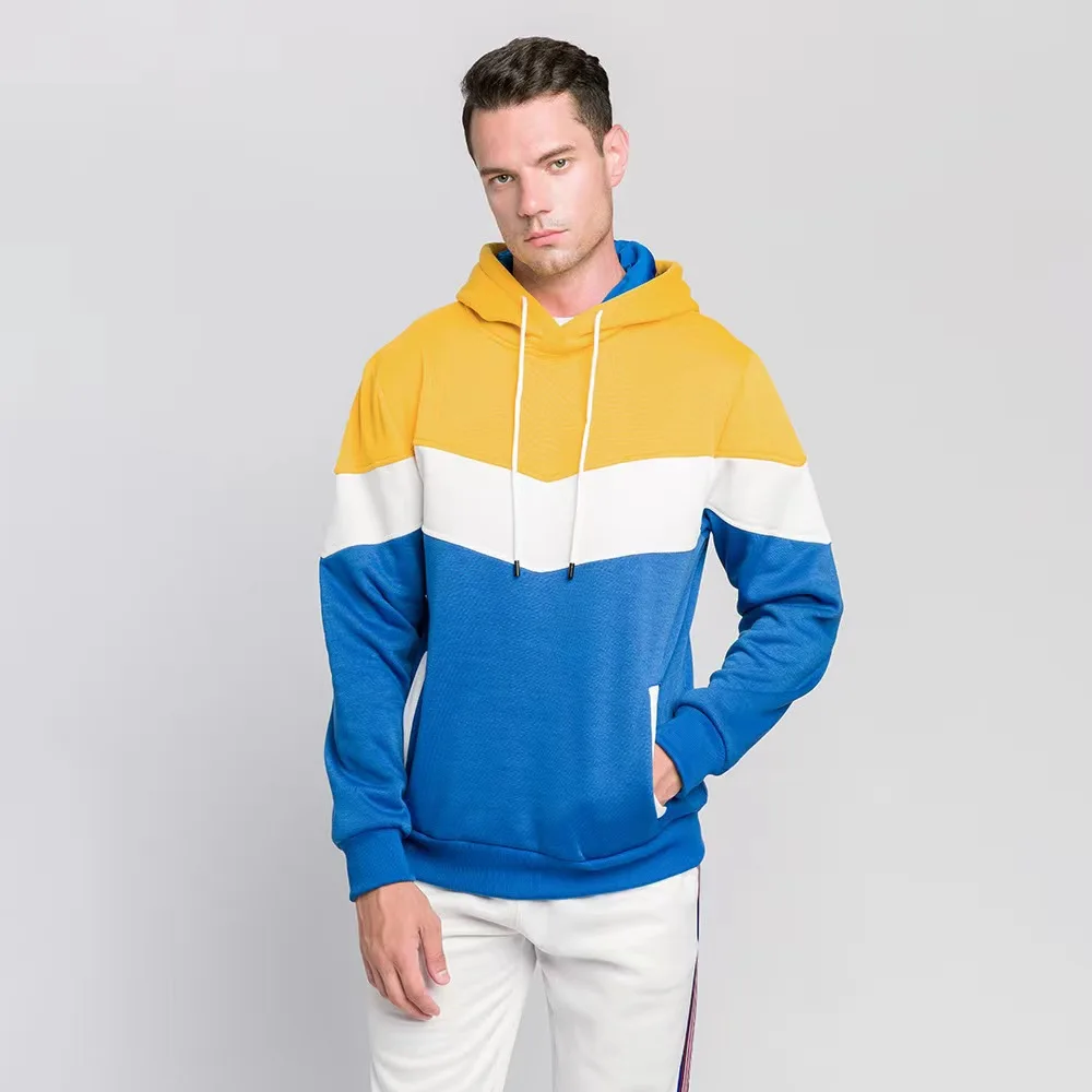 

2024 Spring and Autumn Men's New Three tone Loose Casual Cover with Side Seam Insert Bag Youth Hoodie Hoodie Hoodie