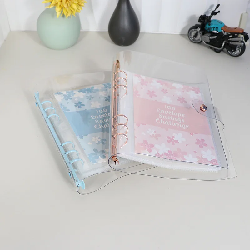 كتاب التوفير النقدي لتحدي توفير المال لمدة 100 يوم - 25 ورقة من ألبوم بطاقات PVC فضفاضة الأوراق، جهاز تعقب الميزانية مقاس 22 × 23 سم لأهداف التوفير #6