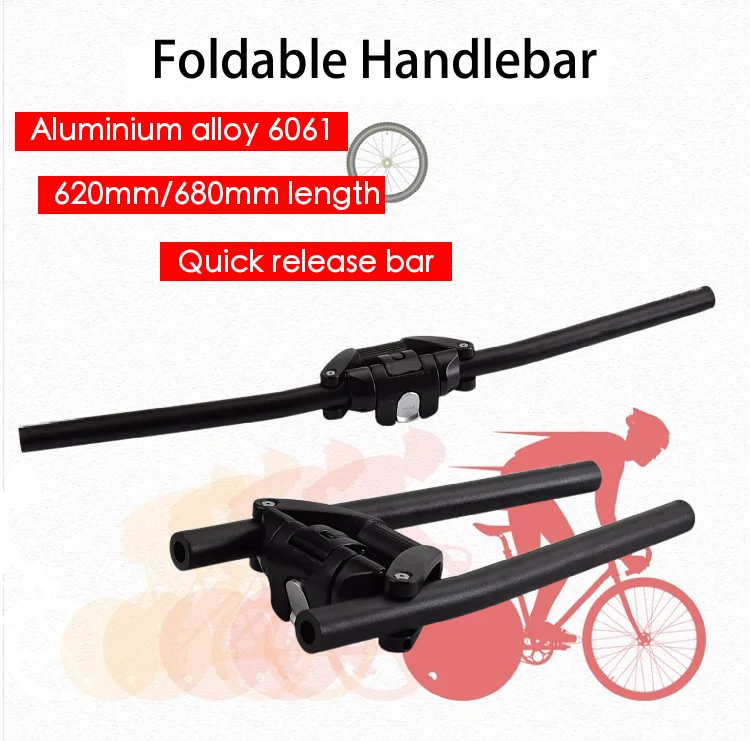 New Lightweight Bicycle Handle Bar Foldable Bike Handlebar 620mm 680mm Quick Release For MTB Electirc Scooter Road Bike Aluminum