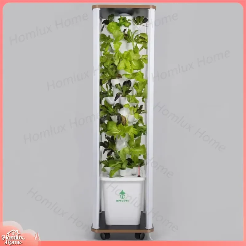 45 Pods Hydroponics Tower Growing System with 360° Full Spectrum LED Lights Vertical Indoor Garden Kit Auto Water Circulation