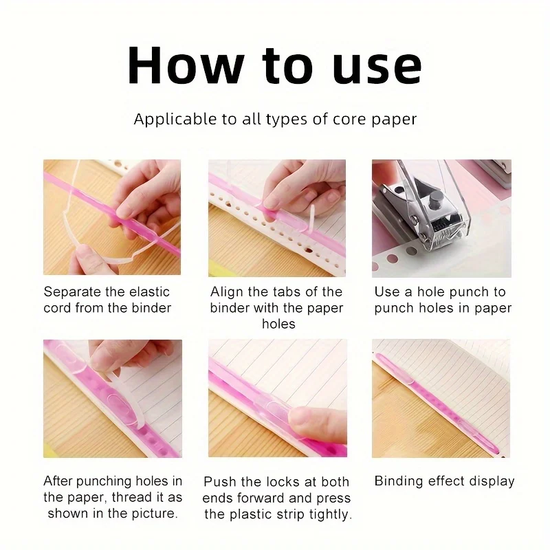 20 PCS Paper Fasteners Plastic Binder Clip Storage File Clips Bookbinding Loose Leaf Office Colorful Stationery Supplies