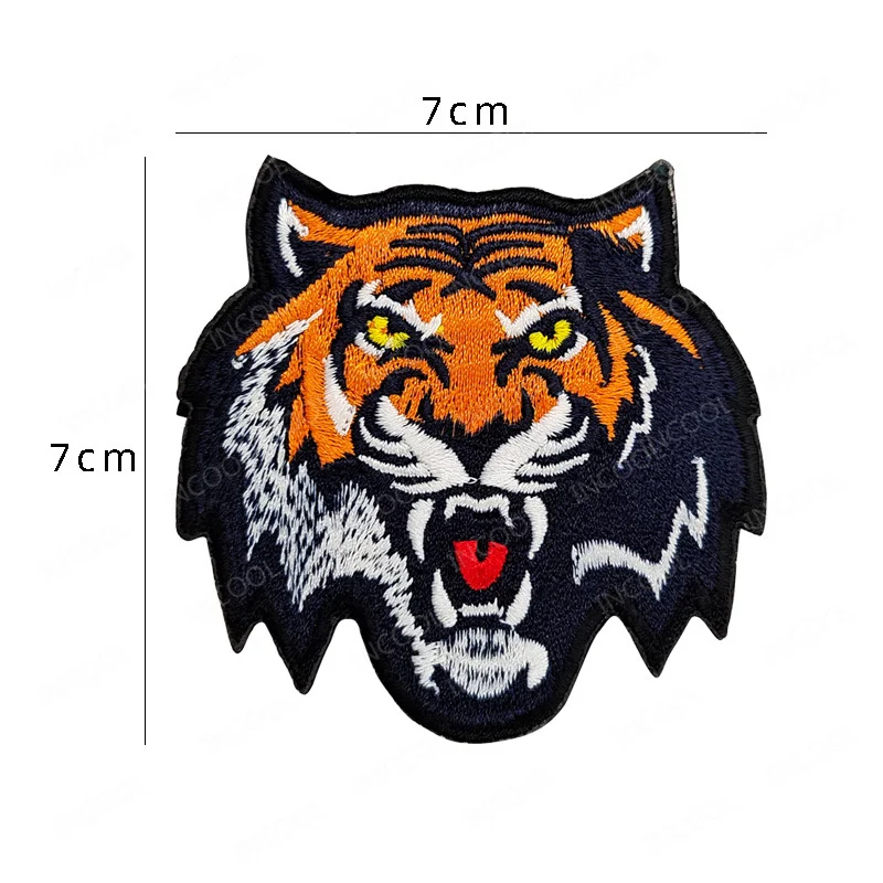 Animals Tiger Bear Shark Panda Embroidered Patches IR Reflective Armband Decoration Patch For Clothing Backpack