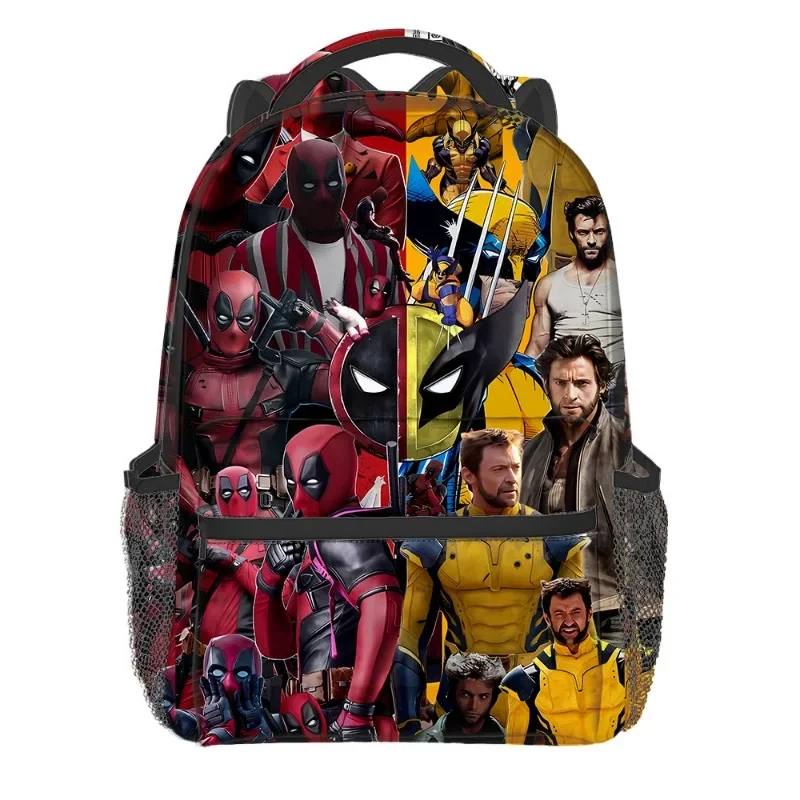 Marvels Deadpool & Wolverine Backpacks Anime Large Capacity Fashion Shoulders Bags Kids Students Boys Girls School Bags Gift New