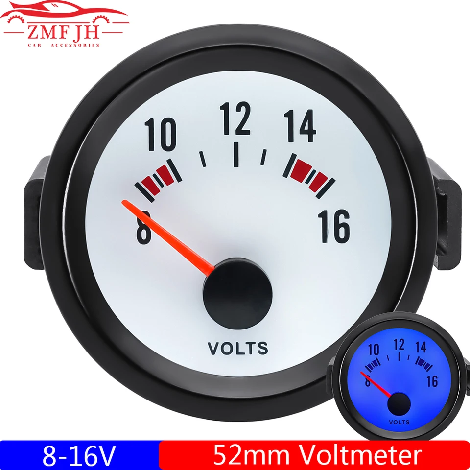Voltmètre Numérique 52mm 7 Couleurs LED - Jauge De Tension Universelle Pour Voiture 12V, Idéal Pour Tuning Et Course