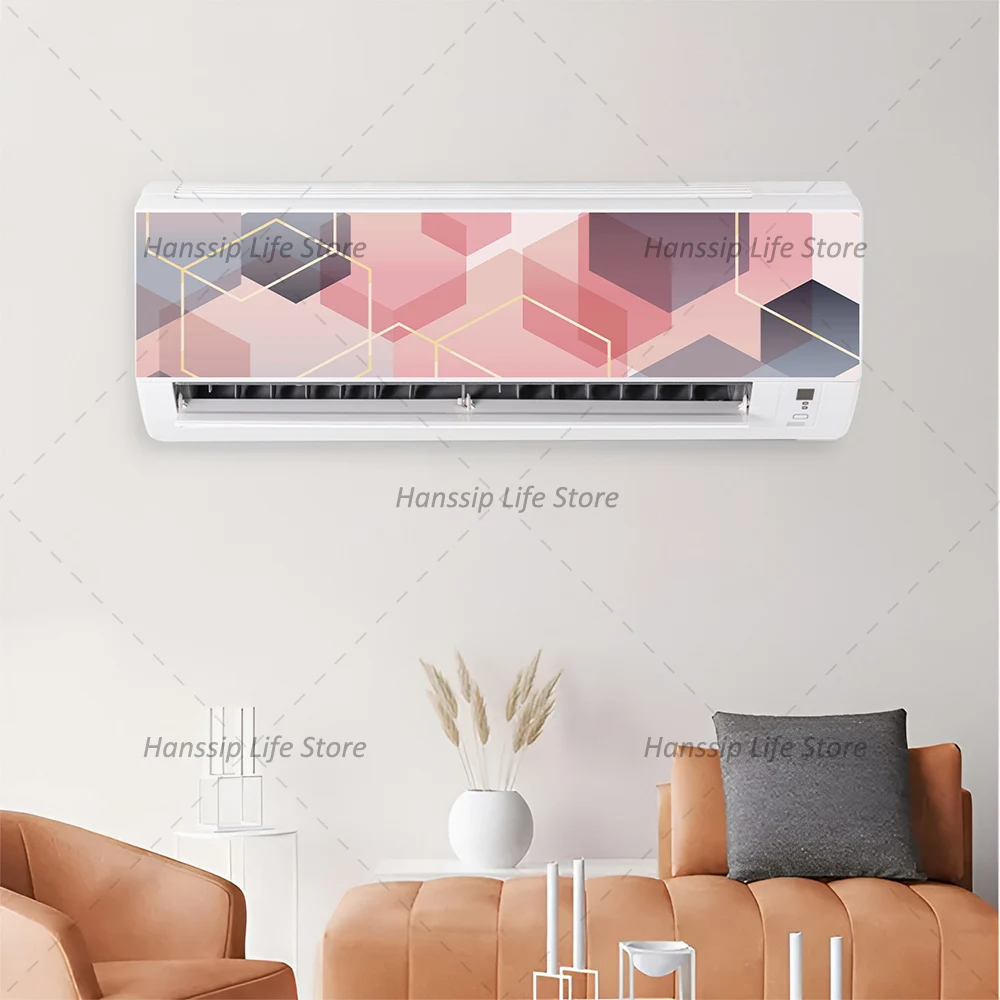 3D Vision Geometric Design Decals Air Conditioner Panel Sticker Home Abstract Geometry Pattern Hanging Air Conditioning Decals