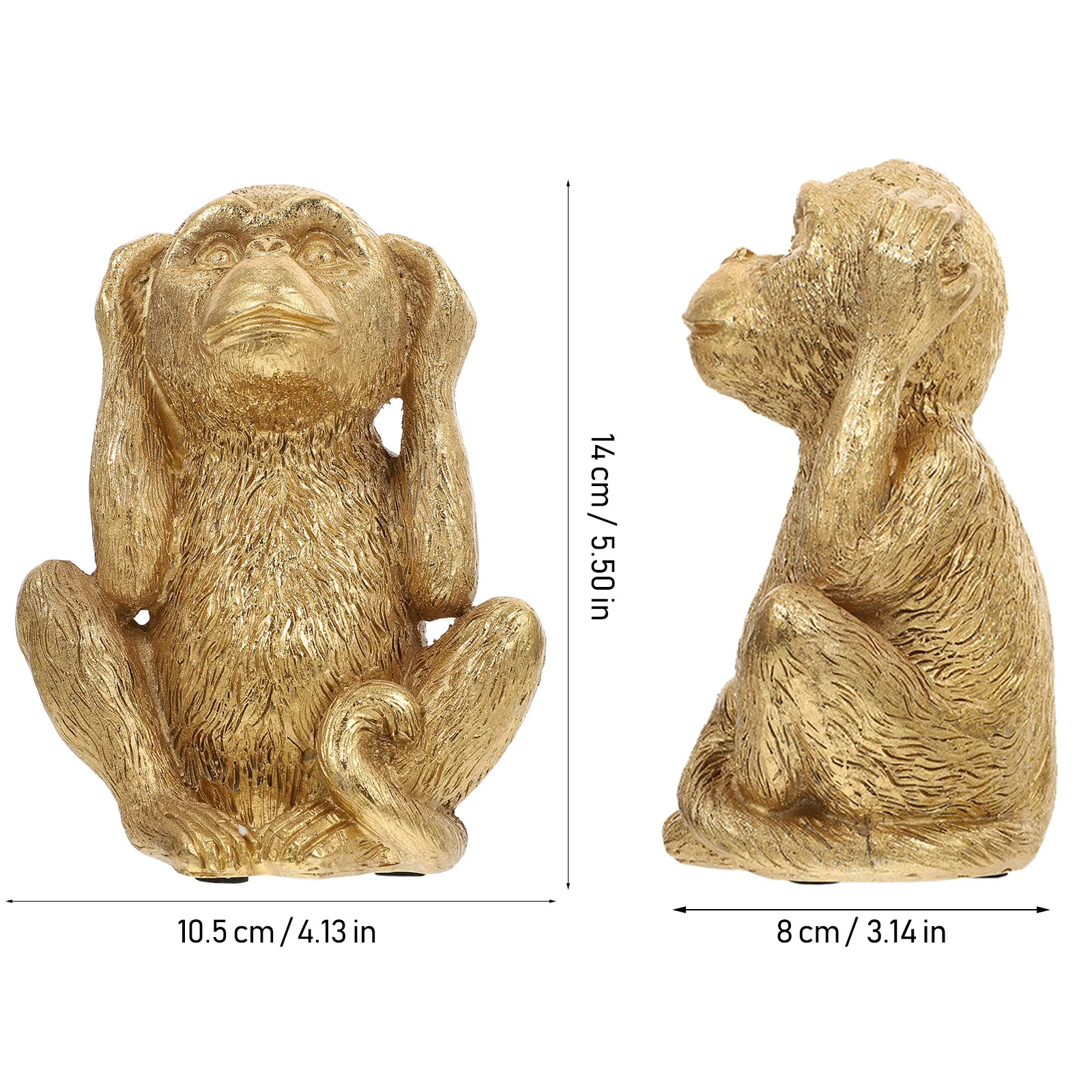 Resin Monkey Figurine – Small Delicate Desktop Ornament for Home, Office, or Shelf Decor