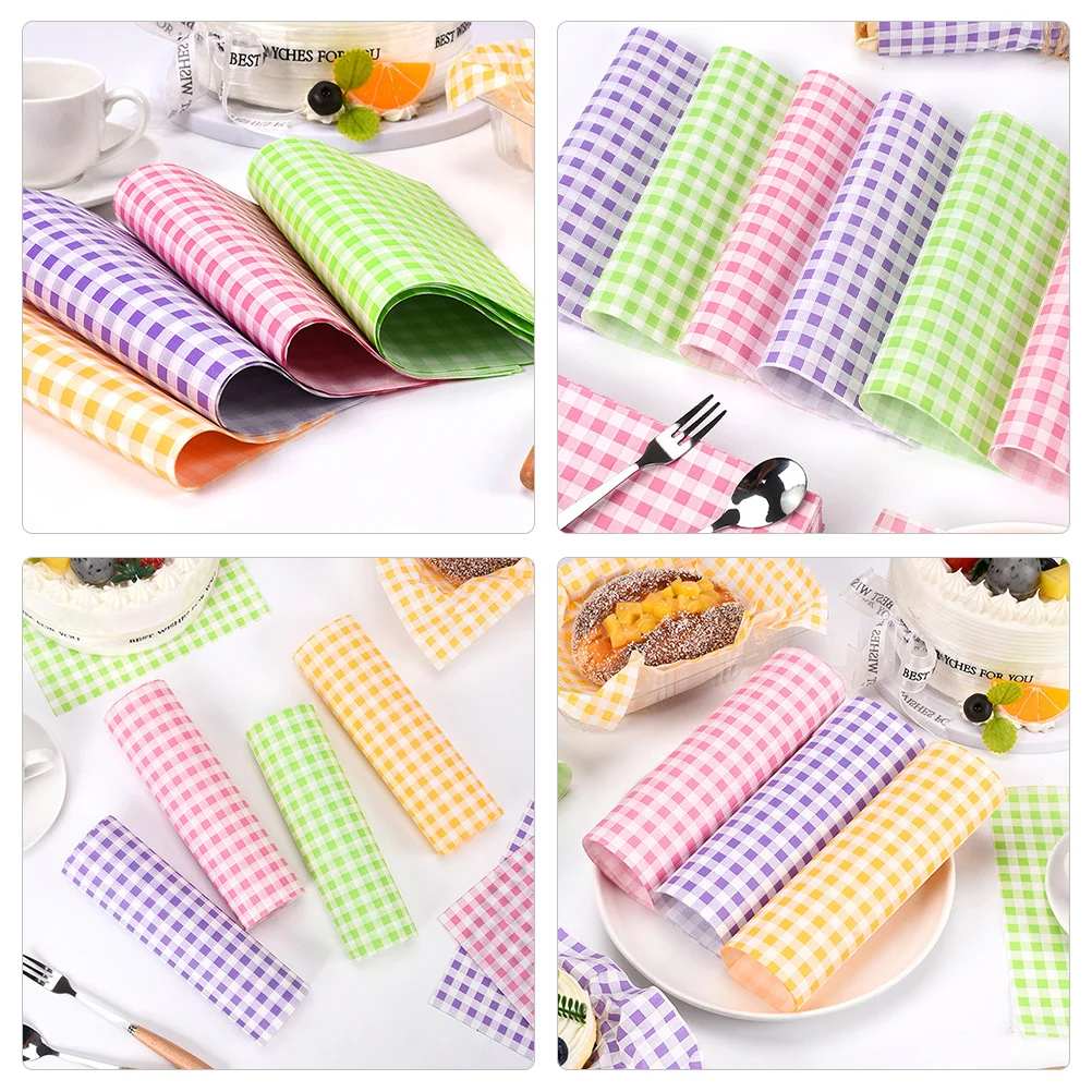 

400Pcs Baking Paper Sheets Colored Parchment Paper for Food Greaseproof Sandwich Wrapping Packing Oil Proof Non