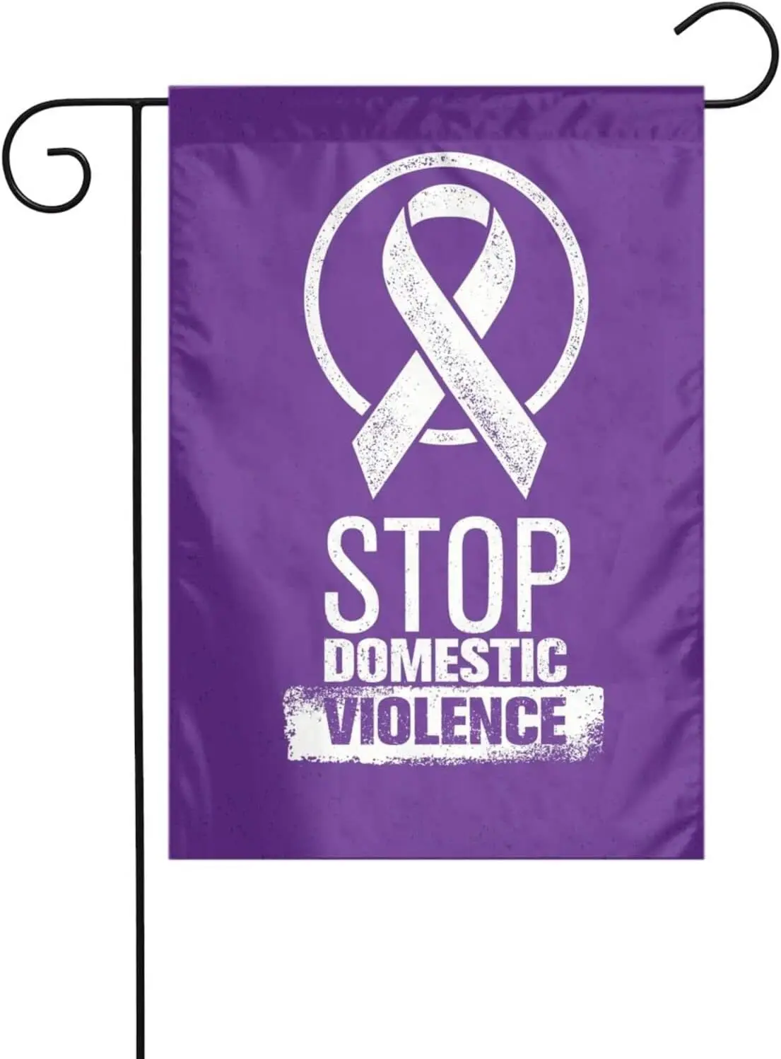 Domestic Violence Awareness Month Purple Ribbon Garden Flag Perfect Decoration Yard 12x18 Inch Double Sided Outdoor Decoration P