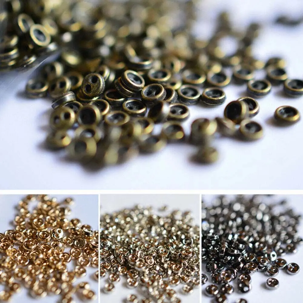 3/4mm 50pcs Handmade Metal Clothing Accessories Round Buttons Apparel Sewing Sewing Buttons Doll Button