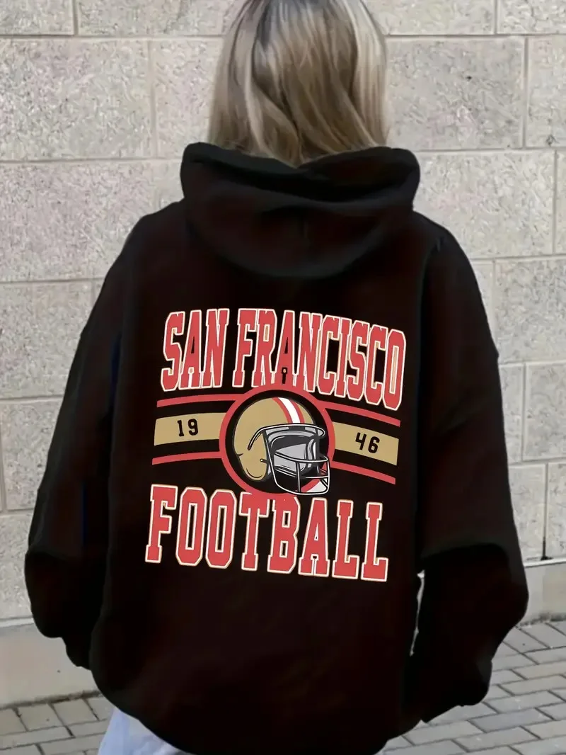 

Rugby Sports Graphics Printing Autumn and Winter Cotton Men's and Women's Hoodies Outdoor Street Sports Training Brand Trendy