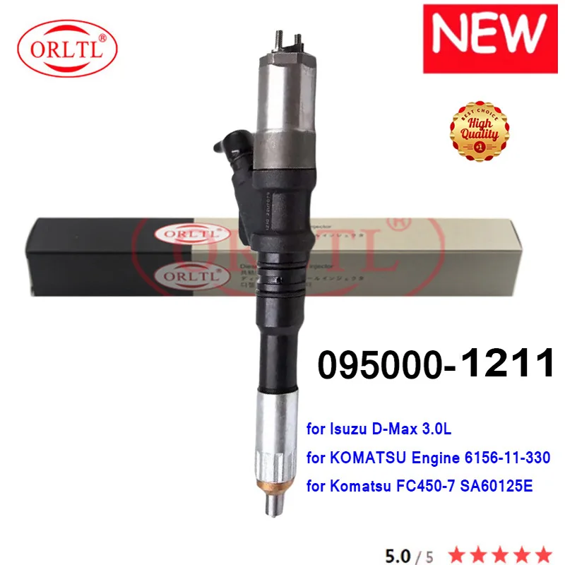 Diesel Fuel Injector  095000-1211 6156-11-3300 New Injector Nozzle 6156113300 0950001210 095000 1211 for Isuzu KOMATSU Engine