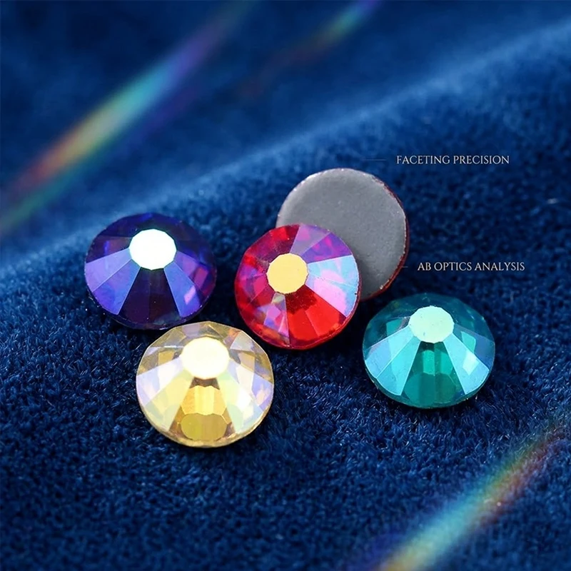 QIAO SS4-SS30 Multi-color AB Crystal Rhinestone Glitter Strass Nail Gems Glue On Diamond Stone Flatback Rhinestones Decorations