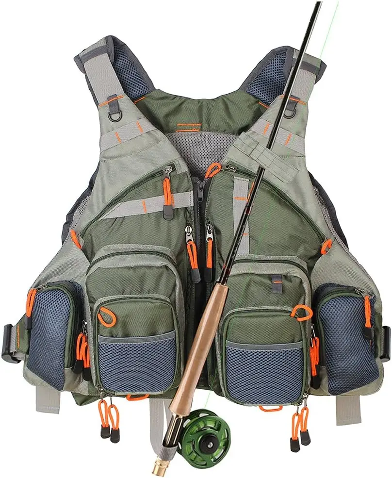 

Adjustable fly fishing vest bag for men and women, large capacity, can hold a lot of things