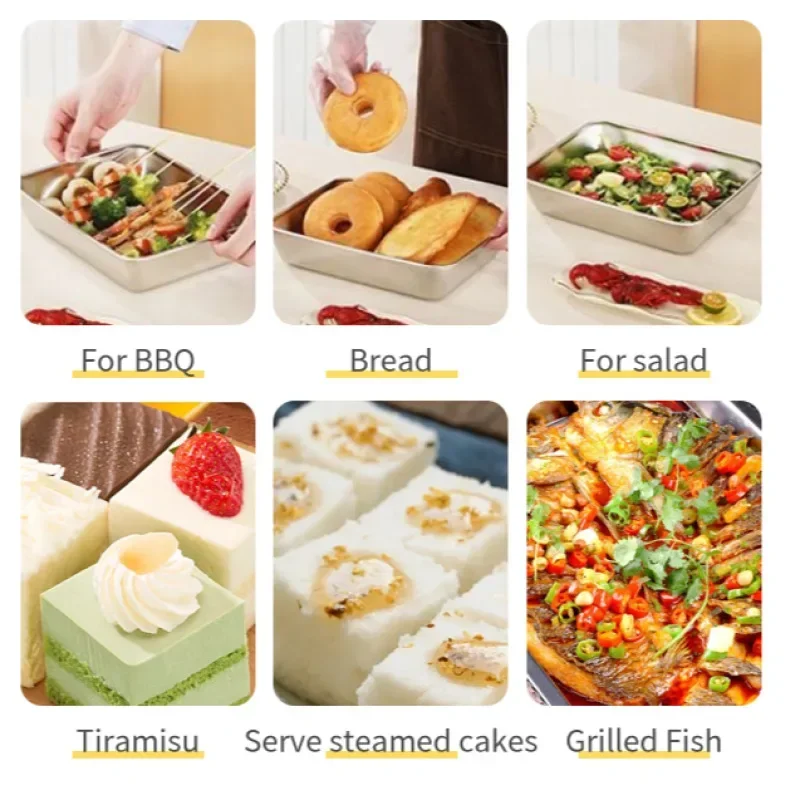 طبق قابل للإزالة من الفولاذ المقاوم للصدأ مع غطاء ، صينية شواء ، أداة ، على الطريقة اليابانية ، 2 ، 4. #5