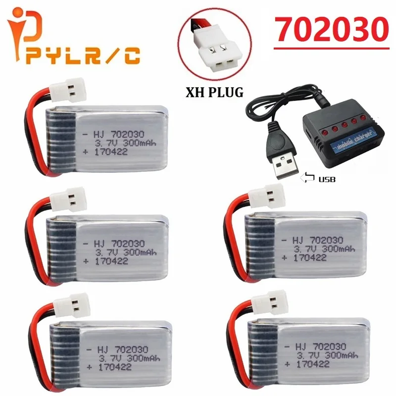 3.7V 300mAH Lipo Battery And a Charger 702030 For Udi U816 U830 F180 E55 FQ777 FQ17W Hubsan H107 Syma X11C FY530 RC Drone