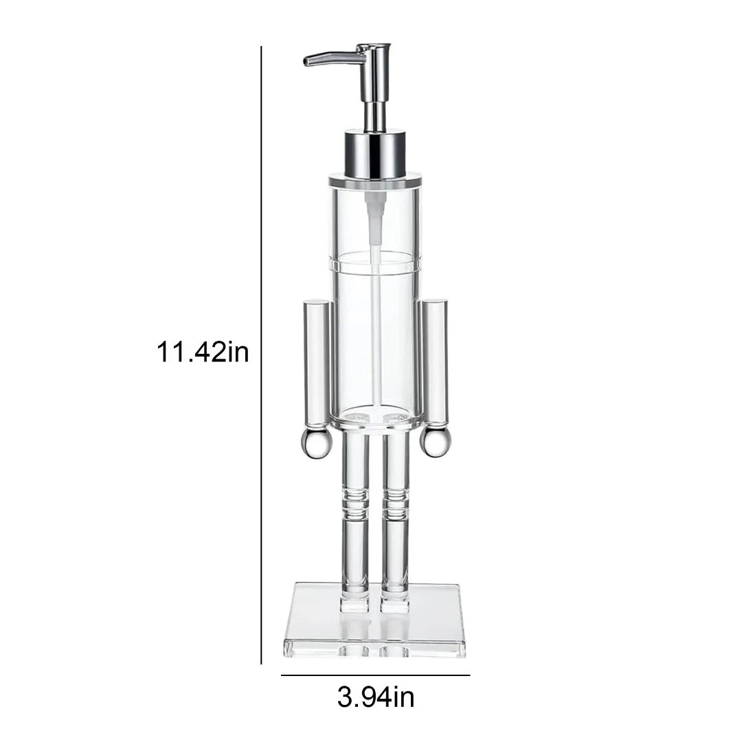 

Press type transparent acrylic walnut clip soap dispenser, reusable hand sanitizer, suitable for bathrooms, kitchens, and hotels