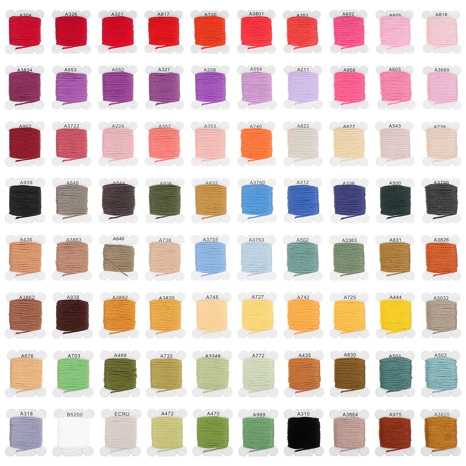 

80 Color Assorted Embroidery Thread Set High Quality Sewing Yarn for Hand Machine Use Multi Fabric DIY Projects Home Mending