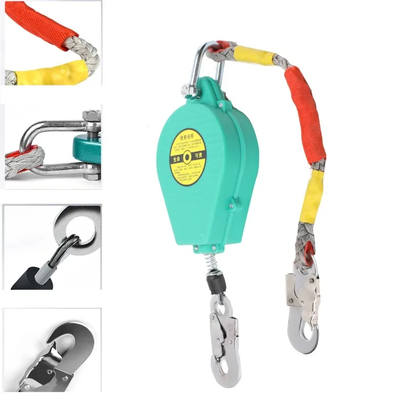 7m Self Locking Fall Arrester High Altitude Fall Protection Device 330lbs Heavy Duty