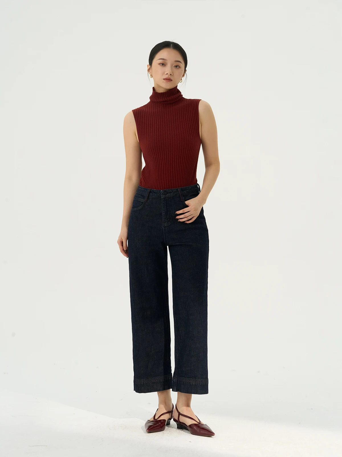 

Осенне-зимние женские джинсы с высокой талией из хлопкового стрейч-денима, больших размеров, широкие брюки-клеш с флисовой подкладкой, модель «груша»