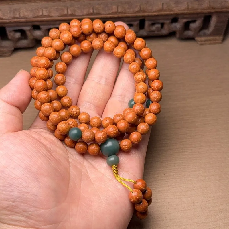 Scale Pattern Bodhi High Polished 108 Small King Buddha Beads Bracelet