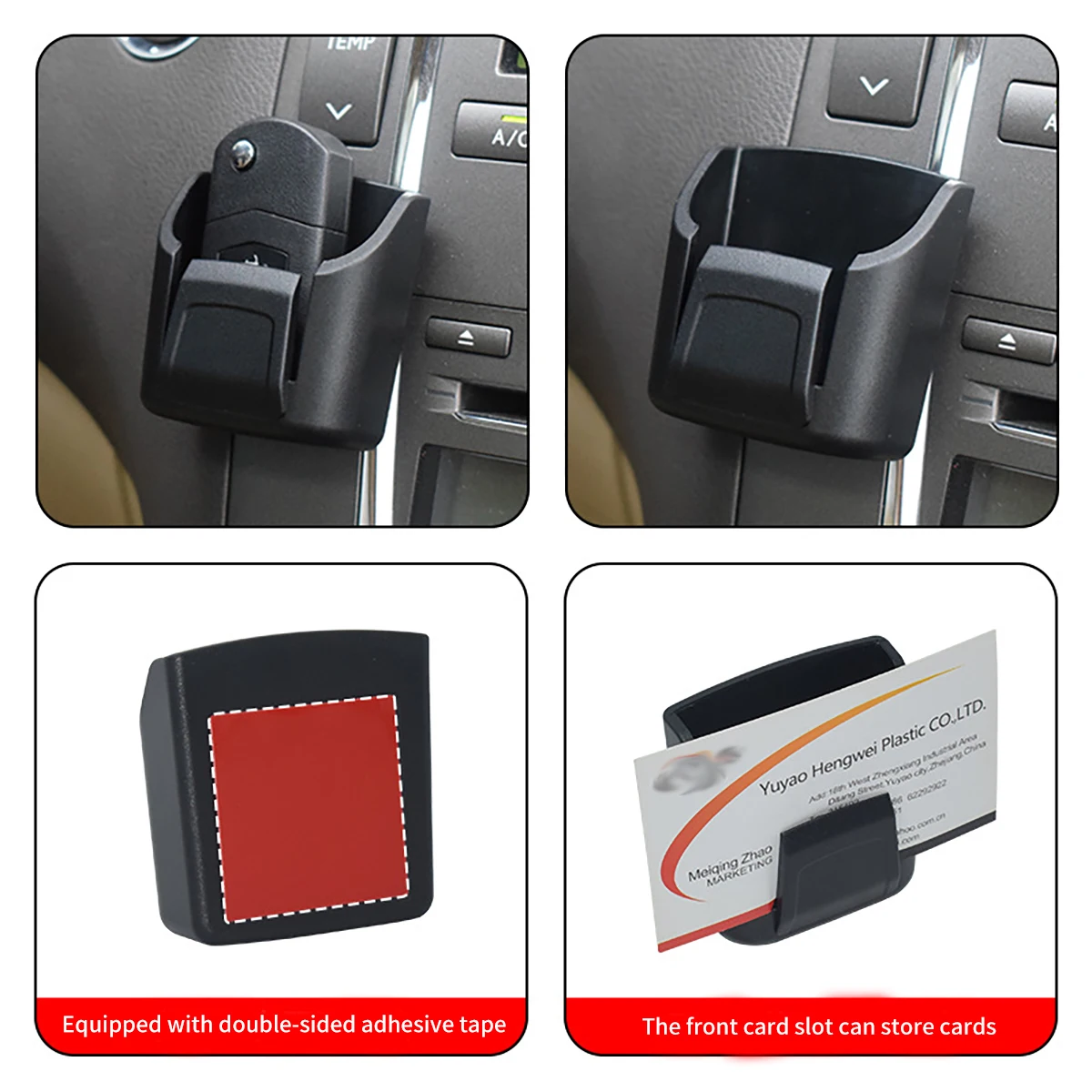 PVC-Autoschlüsselhalter mit Fernbedienungsfach - Langlebiger schwarzer Organizer für Autoschlüssel, Karten und Zubehör – Detail 6