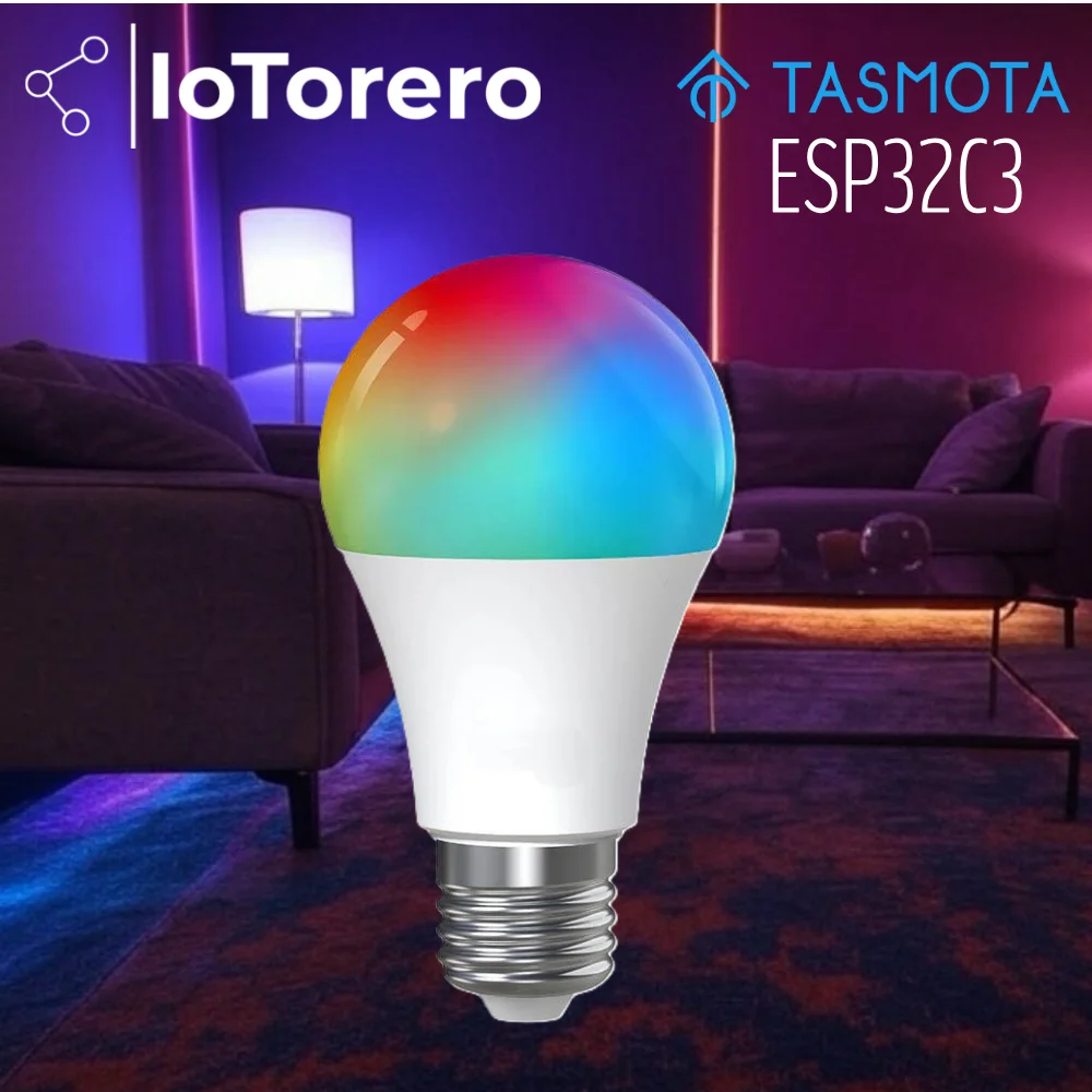 La bombilla LED IoTorero Tasmota MQTT 12W RGBCCT funciona con el asistente doméstico