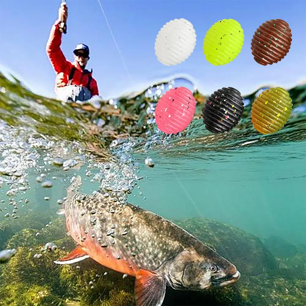 24 Uds Luya cebo blando PVC Micro Material agua vesícula biliar pelota Rugby patata negro Pit pescado cebo salado accesorios de pesca señuelo - imagen 5